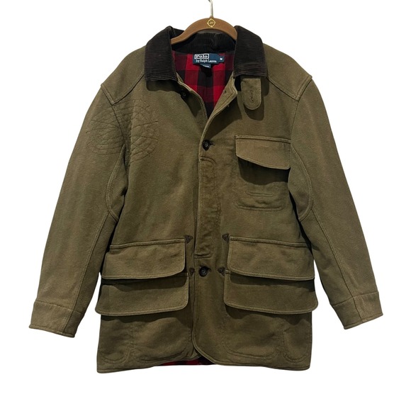 Polo Ralph Lauren Other - Polo Ralph Lauren Field Chore Jacket Men's M Green Plaid Loop Corduroy Hunting